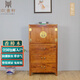 新中式香樟實(shí)木五斗柜子收納儲物抽屜柜臥室客廳邊角玄關(guān)帶門(mén)窄小 花梨色（新中式） 整裝（66*40*120）