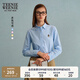 Teenie Weenie小熊女裝襯衫2025秋新款活力多巴胺清新基礎(chǔ)翻領(lǐng)襯衣 藍(lán)色 M