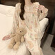 浪莎帶胸墊睡衣女春秋季長(zhǎng)袖長(zhǎng)褲薄款韓式家居服網(wǎng)紅風(fēng)可外穿兩件套裝 長(zhǎng)袖長(zhǎng)褲女：YSD-AH082 L