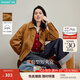 茵曼（INMAN）復古燈芯絨巴恩風(fēng)花苞外套2025秋季女裝新款休閑百搭寬松上衣 棕色 M