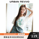 UR夏季新款女裝時(shí)髦復(fù)古丹寧棉質(zhì)短款休閑背帶褲UWL840078 中藍(lán) 26