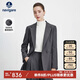 Navigare意大利小帆船女士通勤休閑西服簡約利落西裝外套2331804506 灰XL