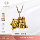 MONOLOGUE獨白招財貓系列躺著(zhù)發(fā)財復古黃金吊墜MR803生日禮物 MR803