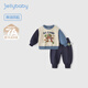 JELLYBABY[7A抗菌]男童春秋套裝兒童運(yùn)動(dòng)兩件套男寶寶卡通可愛(ài)秋裝2025新款 藍(lán)色 110 CM
