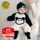 G.DUCKKIDS嬰兒衣服小熊夾棉連體衣秋冬季裝款男女寶寶外出哈衣加厚 黑色 73cm