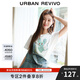 UR夏季新款女裝時(shí)髦復(fù)古丹寧棉質(zhì)短款休閑背帶褲UWL840078 中藍(lán) 28