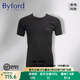 百富（BYFORD）男士圓領(lǐng)打底衫棉針織內(nèi)衣短袖T恤男通勤打底上衣休閑汗衫MW8824 MW8824黑色-圓領(lǐng)-有LOGO(推薦) L