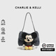 CHARLIE&KELLI女包2025新款包包米老鼠牛仔包鏈條包復(fù)古單肩斜挎包生日禮物女生藍(lán)色