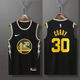 JY勇士隊30號庫里球衣11號湯普森學(xué)生籃球服套裝男比賽背心團購 黑色城市版庫里30號【單上衣】 XL 碼-身高165-170