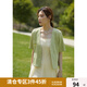獨束大碼女裝優(yōu)雅氣質小香風短外套女夏季新款胖mm肌理感上衣22DS2601 淡綠色(dy) M