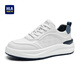 海瀾之家男鞋春秋2026新款夏季透氣百搭厚底休閑鞋子男款運動(dòng)板鞋男小白鞋 白藍色 42