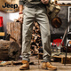 JEEP SPIRIT美式復(fù)古潮牌水洗牛仔褲男直筒潮牌2025新款工裝褲子男寬松休閑褲 杏色 32