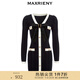 MAXRIENY財閥千金針織裙蝴蝶結小香風(fēng)新年紅連衣裙氣質(zhì)顯瘦短裙 黑色 S 01