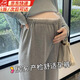 晴碧琳孕婦褲子春秋薄款外穿2025新款不勒肚子小個(gè)子花邊抽繩闊腿褲秋裝花邊抽繩闊腿-黑色大碼【適合110-135斤】