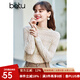 百圖（betu）betu百圖女裝長袖雪紡衫春秋上衣小心機優(yōu)雅名媛風蕾絲衫2101T20 杏色 M