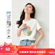 梵希蔓簡約通勤印花短袖T恤女2024年夏季新款款寬松顯瘦白色上衣 M6858 白色 M