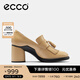 愛(ài)步（ECCO）高跟鞋女 優(yōu)雅流蘇深口牛皮粗跟正裝單鞋女  雕塑奢華222663 HL 裸色22266301211 36