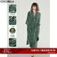 COCOBELLA[竹影拓印]新中式絲絨連衣裙盤(pán)扣壓褶襯衫裙FR0002-2 霜綠 L
