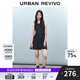 UR2025春季新款女裝撞色蕾絲蝴蝶結(jié)無(wú)袖牛仔連衣裙UYY850049 靛藍(lán) M