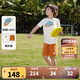NIKE 耐克童裝男童短袖T恤短褲2件套2025夏季新款兒童純棉套裝小嬰童 鎘黃 130 /64 【建議身高116-122cm】