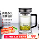 希諾（HEENOOR）雙層玻璃杯男士耐熱防燙帶把帶手柄商務(wù)辦公玻璃水杯過濾茶杯子 時(shí)尚拉絲杯蓋-不銹鋼部件420ml