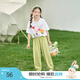 茵曼兒童女童防蚊褲涼感休閑長褲2025夏季洋氣束腳褲子薄款中大童潮 綠色-F3832174A 130