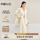 尚都比拉時(shí)尚西裝套裝女春秋款通勤西服外套馬甲A字裙子三件套 燕麥色 M
