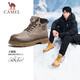 駱駝（CAMEL）王俊凱同款馬丁靴高幫戶外工裝大黃靴情侶 G15W136025 米灰 42