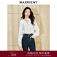 MAXRIENY精致浪漫感燙鉆手工盤(pán)花襯衫上衣通勤溫柔風(fēng)襯衫女 米白 L 03/38
