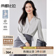 尚都比拉通勤風(fēng)桑蠶絲襯衫女夏季氣質(zhì)V領(lǐng)真絲襯衣寬松顯瘦上衣 淺灰色 L