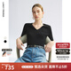 朗姿2025年夏季新款氣質(zhì)高級感毛針織衫法式毛衣v領白色上衣內(nèi)搭 夜幕黑色 XL
