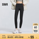 森馬（Semir）休閑褲女高彈收腹緊身打底褲2025春黑色隨心裁九分褲109125127001