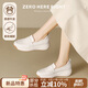 ZHR頭層牛皮單鞋女時(shí)尚厚底樂(lè )福鞋女百搭媽媽鞋女鞋 S126 米色 37 