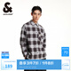 杰克·瓊斯（JACK&JONES）男裝秋季時(shí)尚潮百搭舒適休閑襯衣男寬松翻領(lǐng)格子襯衫男224405010 E39鍛鋼灰 M 175