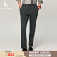 哈吉斯（HAZZYS）男裝 春秋季男褲【花紗磨毛】保暖長褲休閑褲男ATDZP0ADP52 深灰色DE 34 （175/82A）