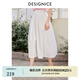 迪賽尼斯（DESIGNICE）夏季新款高腰純色復(fù)古通勤長款傘裙a字半身裙女白色中長裙 白色 M