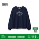 森馬（Semir）史努比系列衛衣女拼接假兩件寬松冬2024繡花抓絨上衣109724116003