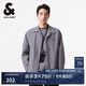 杰克·瓊斯（JACK&JONES）春秋新款男士潮流時(shí)尚胸前刺繡翻領(lǐng)工裝夾克外套男裝224221008 E40夜貓灰 常規(guī) E40夜貓灰 M 175