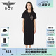 BOY LONDON【夏日畫(huà)廊】夏女士長(zhǎng)裙顯瘦開(kāi)叉寬松黑色連衣裙W17703 黑色 L