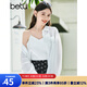 百圖betu女裝夏季新款吊帶衫絲質緞面美背交叉帶V領背心女2304T58 白色 M