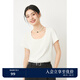詩凡黎（'SEIFINI）詩凡黎T恤U領(lǐng)簡潔百搭基礎(chǔ)減齡女短袖新款打底棉彈 本白色U領(lǐng) M