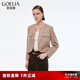 歌莉婭短外套女春季流行穿搭2025新款仿麂皮絨百搭上衣1E2R6E23A 31D啡底印花 XS
