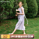 Olrain【七夕】歐芮兒法式紫色連衣裙女夏季新款通勤別致高級(jí)感長(zhǎng)裙 煙紫色 L