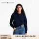TOMMY HILFIGER25新款春夏女裝純棉美式街頭潮流金屬扣POLO領(lǐng)短款衛(wèi)衣44081 藏青色C1G M
