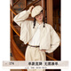 紫涵（ZIHAN）紫涵立領(lǐng)長袖棒球服短外套女秋季簡約休閑小個子夾克上衣 米色 M