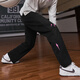 有志者（UZIS）美式運動(dòng)長(cháng)褲男籃球跑步秋冬加厚針織直筒潮流休閑褲子[狩獵] 黑色 L