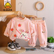 G.duck小黃鴨女寶寶秋冬季一體絨套裝嬰兒加絨保暖衛衣褲甜美可愛(ài)兩件套 淺粉色 90 cm