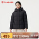 坦博爾羽絨服女短款連帽休閑百搭媽媽款外套510358Z 黑色 175 