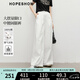 紅袖100%棉牛仔褲2025夏季新款女裝中腰顯瘦寬松大闊腿休閑百搭長(cháng)褲子 本白001 L