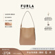 芙拉（FURLA）【限時(shí)優(yōu)惠】MIANOVA牛皮大號(hào)女士上班通勤大容量單肩包水桶包 褐色